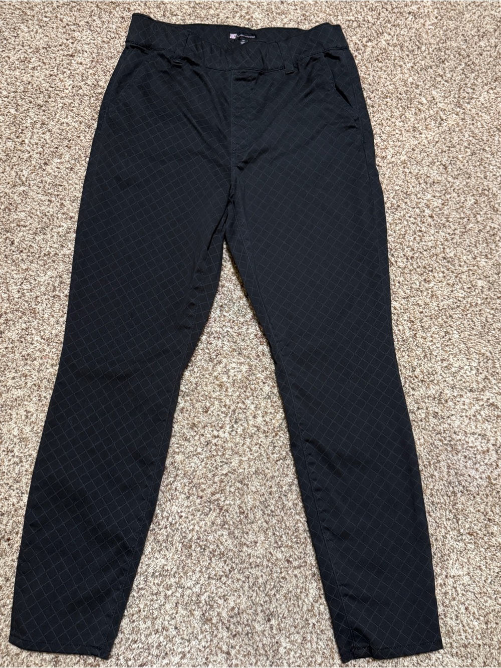 Juicy Couture Black Beverly Skinny Diamond Pattern Pants Womens 10